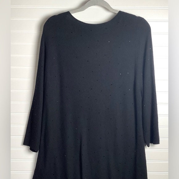 J Jill Black 3/4 Sleeves V-Neck Top Wool& Viscose Blend Size XL - Picture 3 of 10